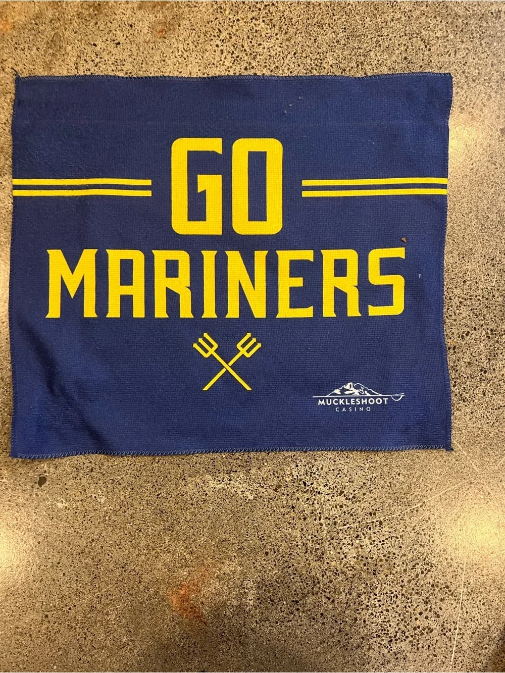 Muckleshoot Casino Go Mariners Navy and Yellow Rally Towel